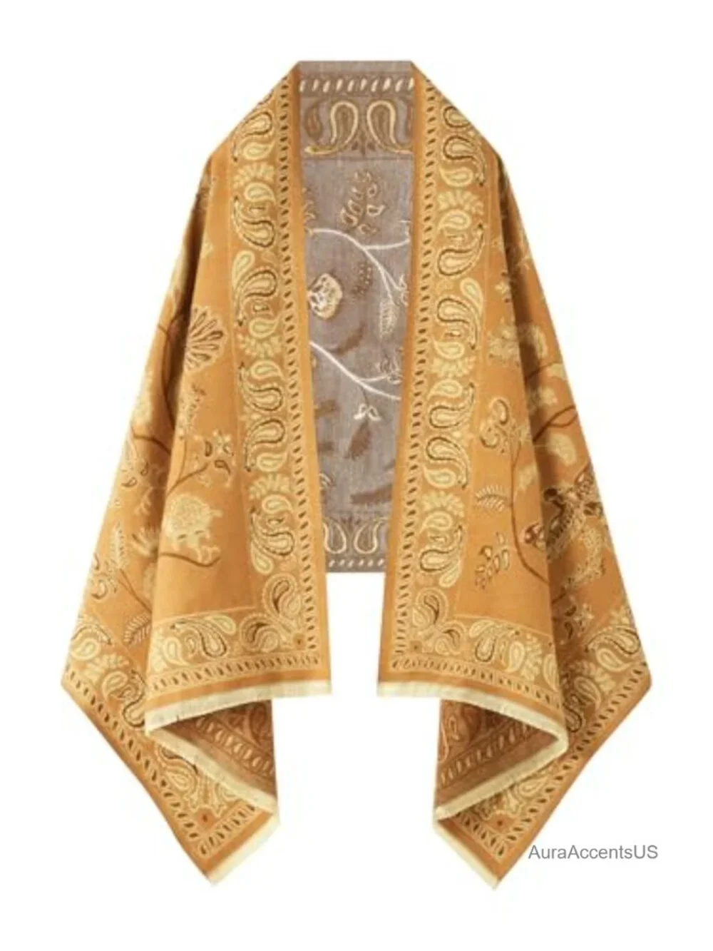 Reversible Pashmina Shawl Wrap Women 100% Acrylic One Size Hand Wash
